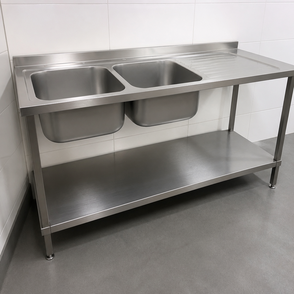 Commercial Stainless Steel Sink with Right Hand Drainer 1800mm