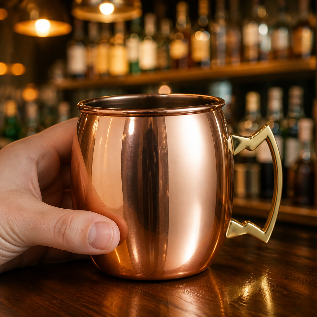 500ml copper plated Moscow Mule mug with brass handle