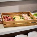 Commercial Acacia Wood Buffet Crate for Breakfast Display