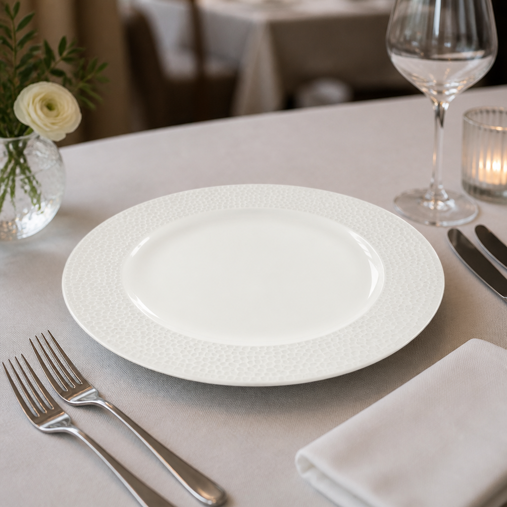 Isla Footed Plates 261mm 12 Pack for elegant dining presentation
