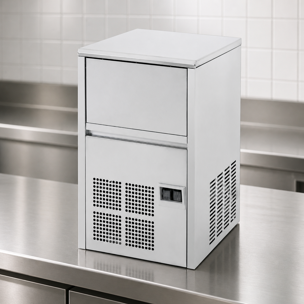 Commercial Gourmet Cube Ice Maker 21kg Output Stainless Steel