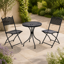 Commercial Bistro Set With Round Table And 2 Folding Chairs