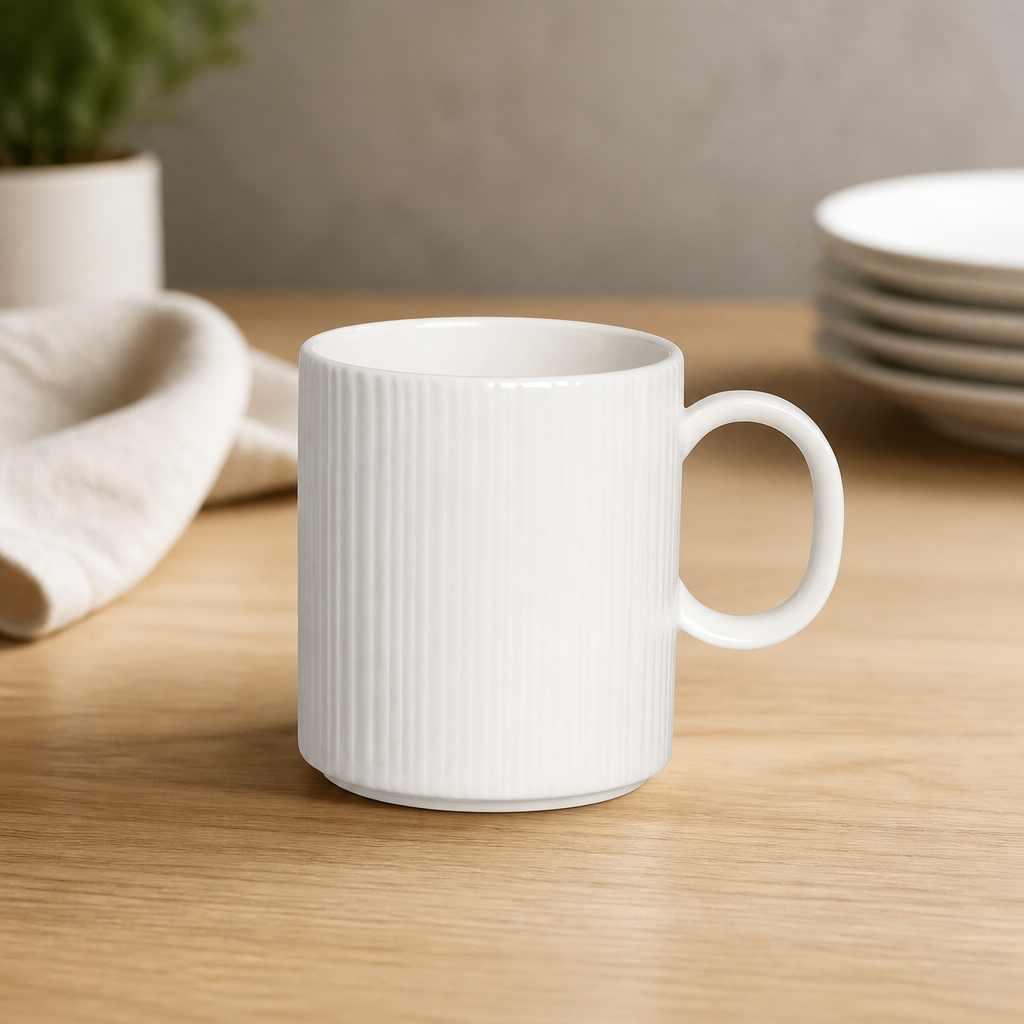 Commercial 285ml Porcelain Mugs - 12 Pack for Dining