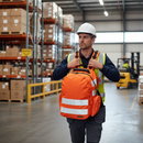 Professional Hi-Visibility Rucksack in Bright Orange - 25 Litre Capacity with Padded Straps and Reflective Tape for Enhanced Safety
