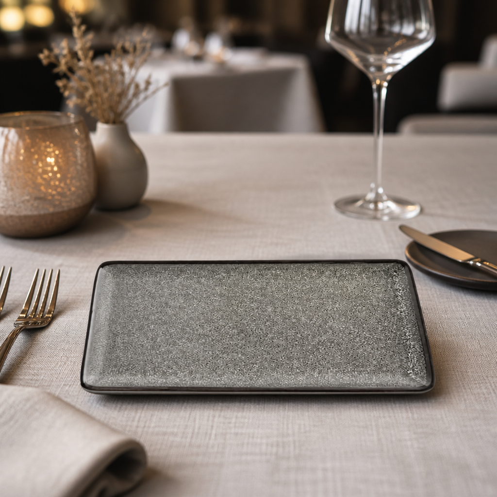 Commercial Porcelain Rectangular Plates 228mm - 6 Pack