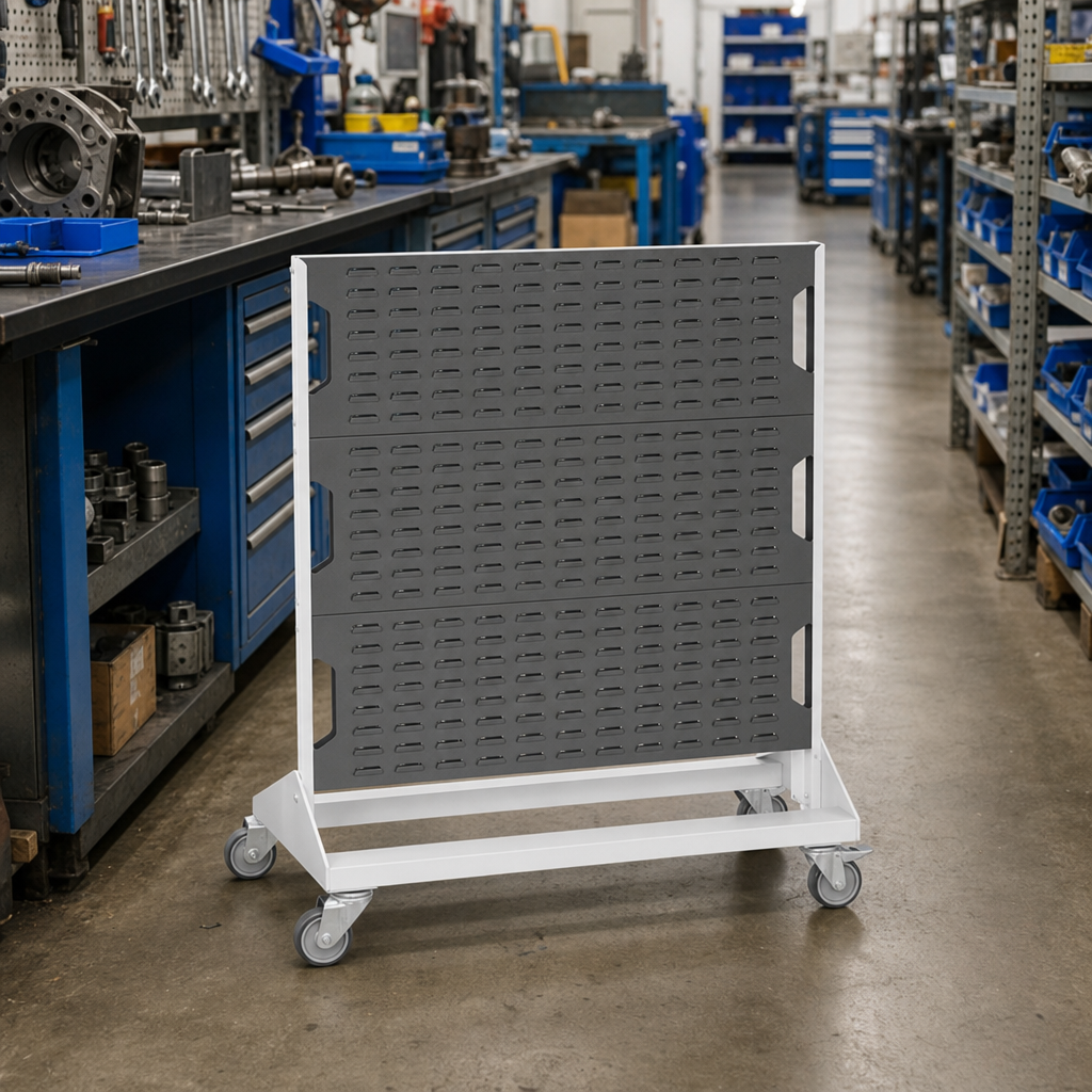 1250mm High Mobile Louvre Panel Racks