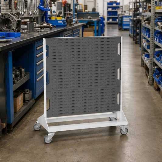 1250mm High Mobile Louvre Panel Racks