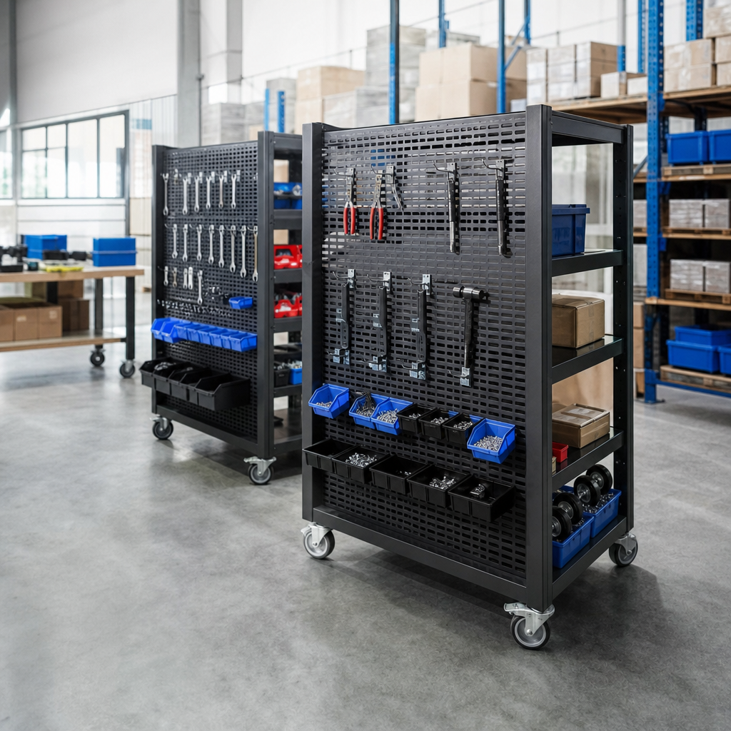 1250mm High Mobile Louvre Panel Racks