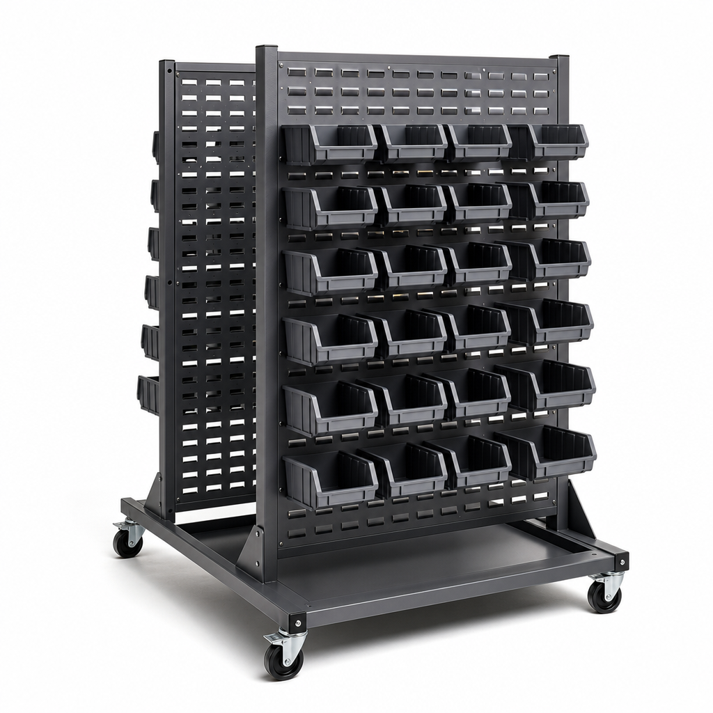 1250mm High Mobile Louvre Panel Racks