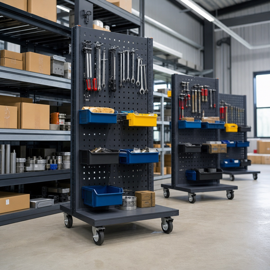 1250mm High Mobile Perforated Panel Racks