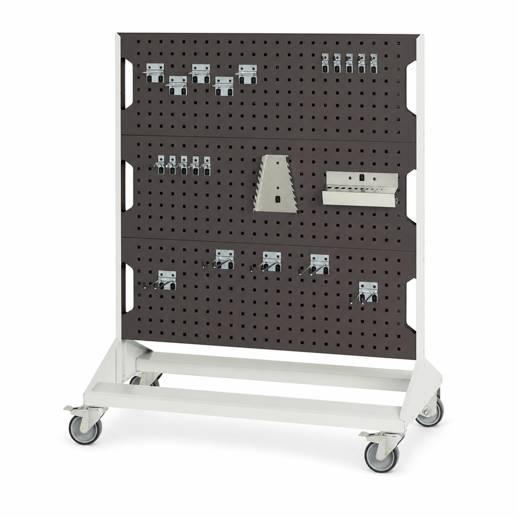 1250mm High Mobile Perforated Panel Racks