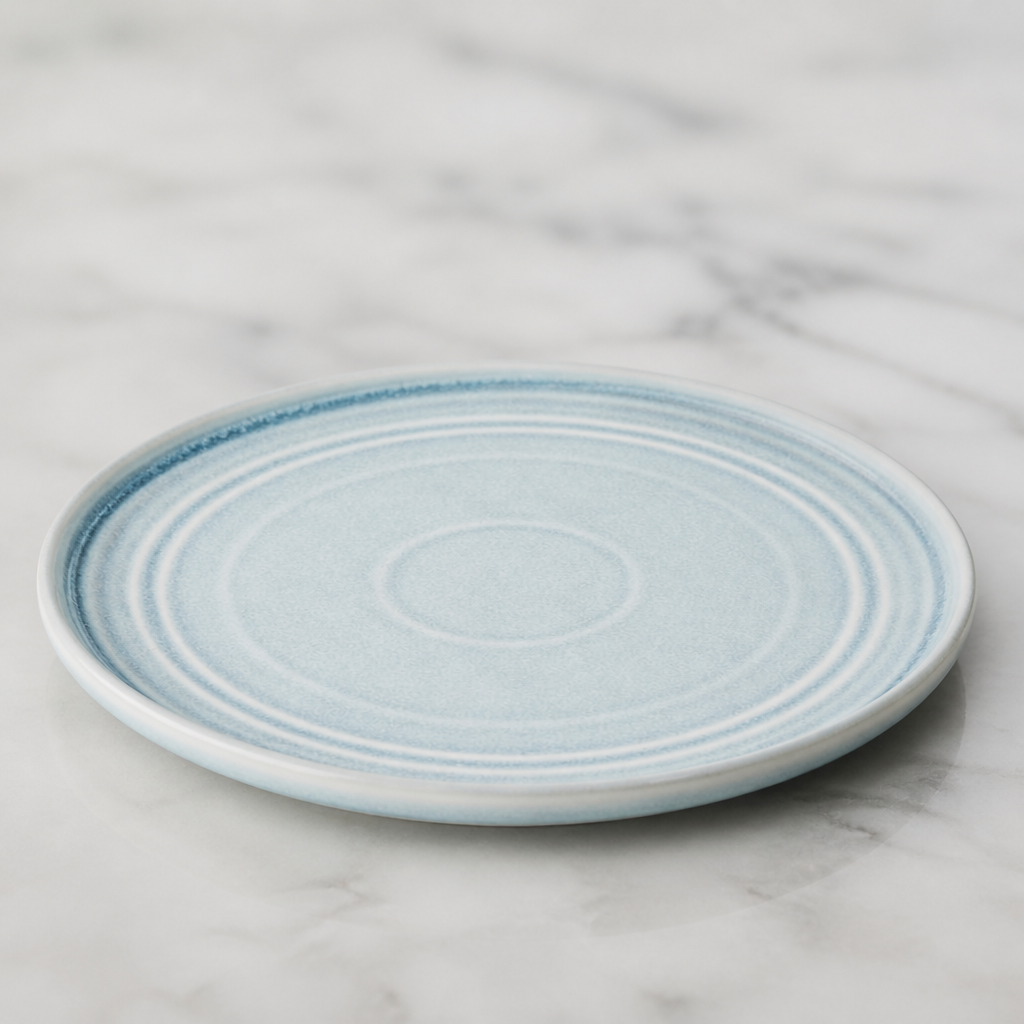 Commercial Ice Blue Flat Round Plates 270mm 4 Pack