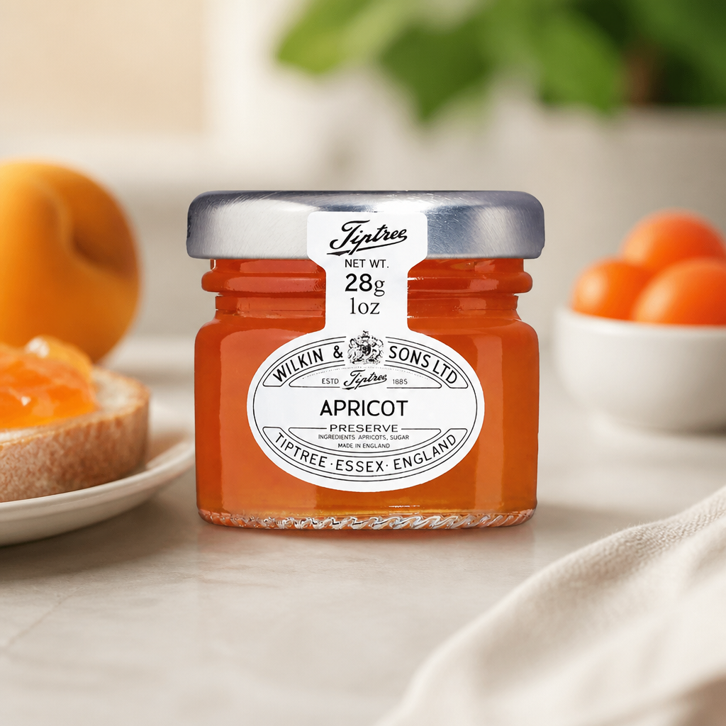 72 pack of 28g jars of commercial apricot preserve