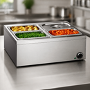 Commercial Bain Marie Countertop Food Warmer with 4 Pans