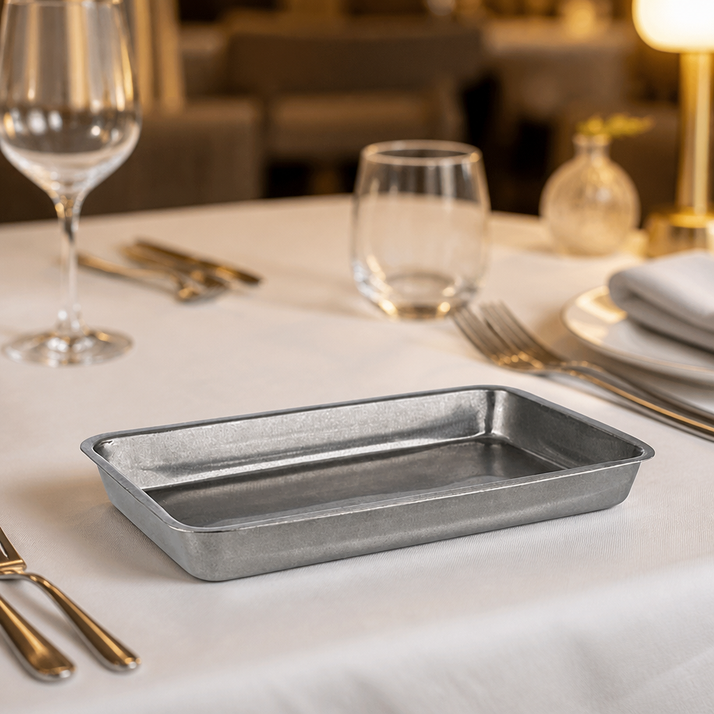 Commercial Stainless Steel Rectangular Serving Tray 160x255mm