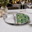 Commercial Oval Vegetable Dish Two Compartments 300mm