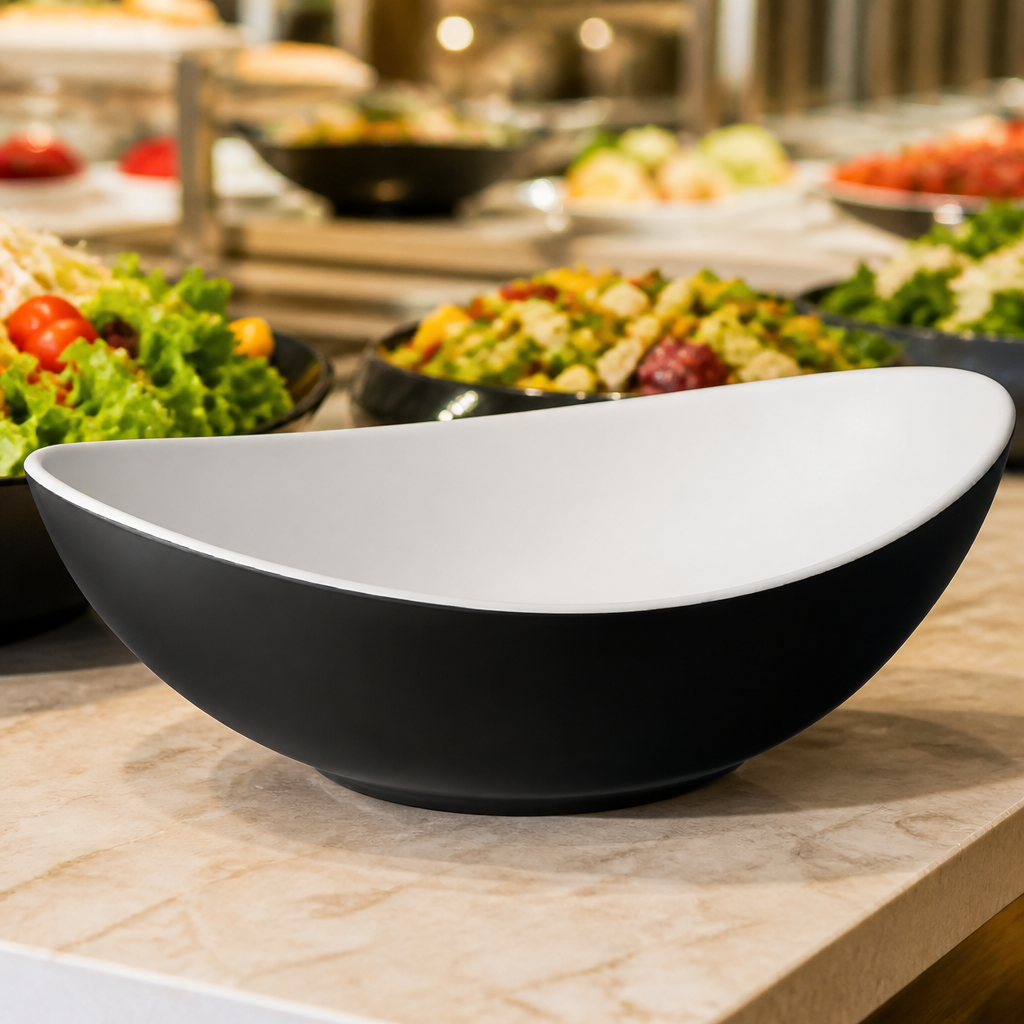 Commercial Curved Fruit Bowl 800ml for buffets and salad bars