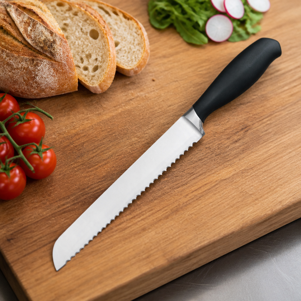 20cm Soft Grip Bread Knife for commercial kitchens