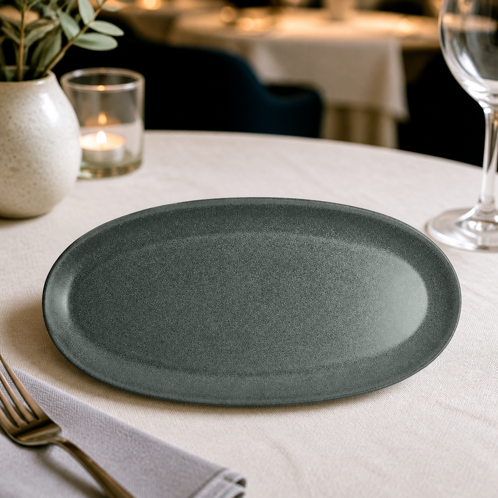 Commercial teal coupe platters 280x140mm 24 pack