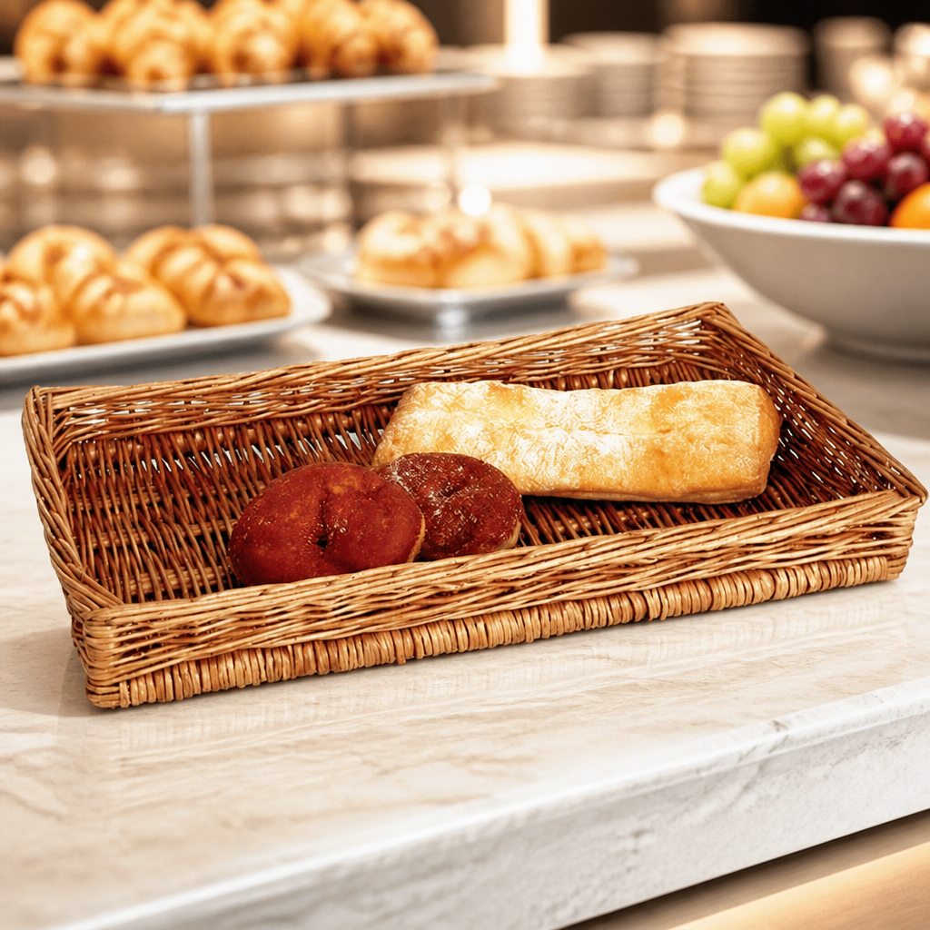 Commercial Wicker Counter Display Basket 95x510x270mm