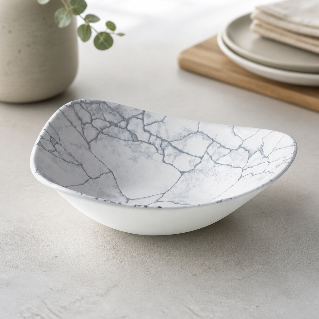 Commercial Kintsugi Pearl Grey Bowls 228mm - 12 Pack