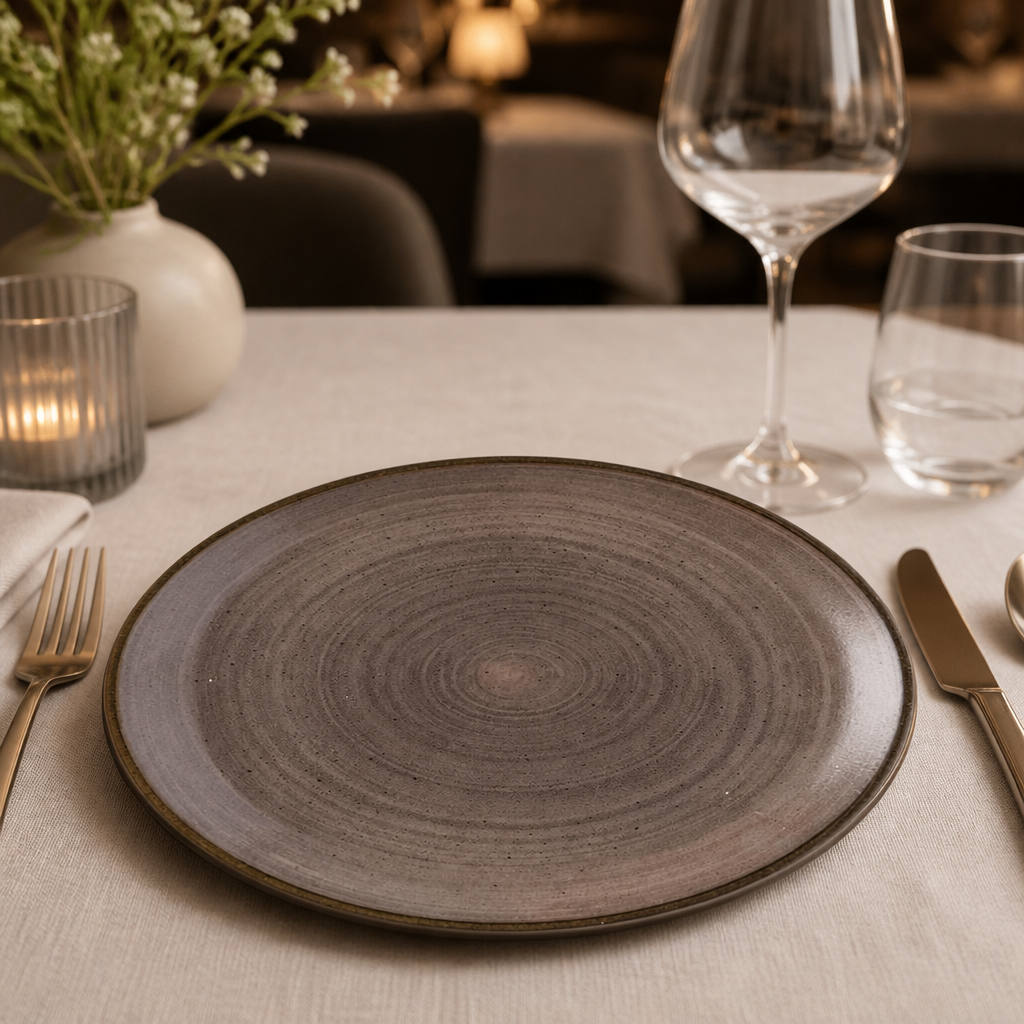 Commercial Raw Coupe Plates 286mm Brown 12 Pack