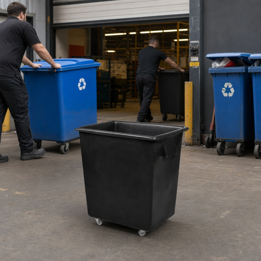 135L Mobile Bottle Skip with Wheels