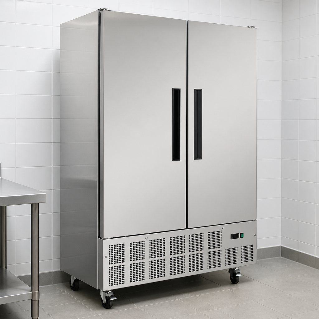 Commercial Double Door Slimline Fridge 960Ltr Capacity