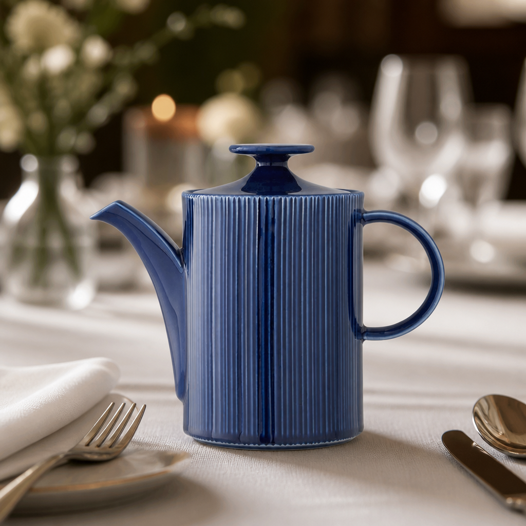 Pack of 6 Commercial Beverage Pots 600ml in Midnight Blue