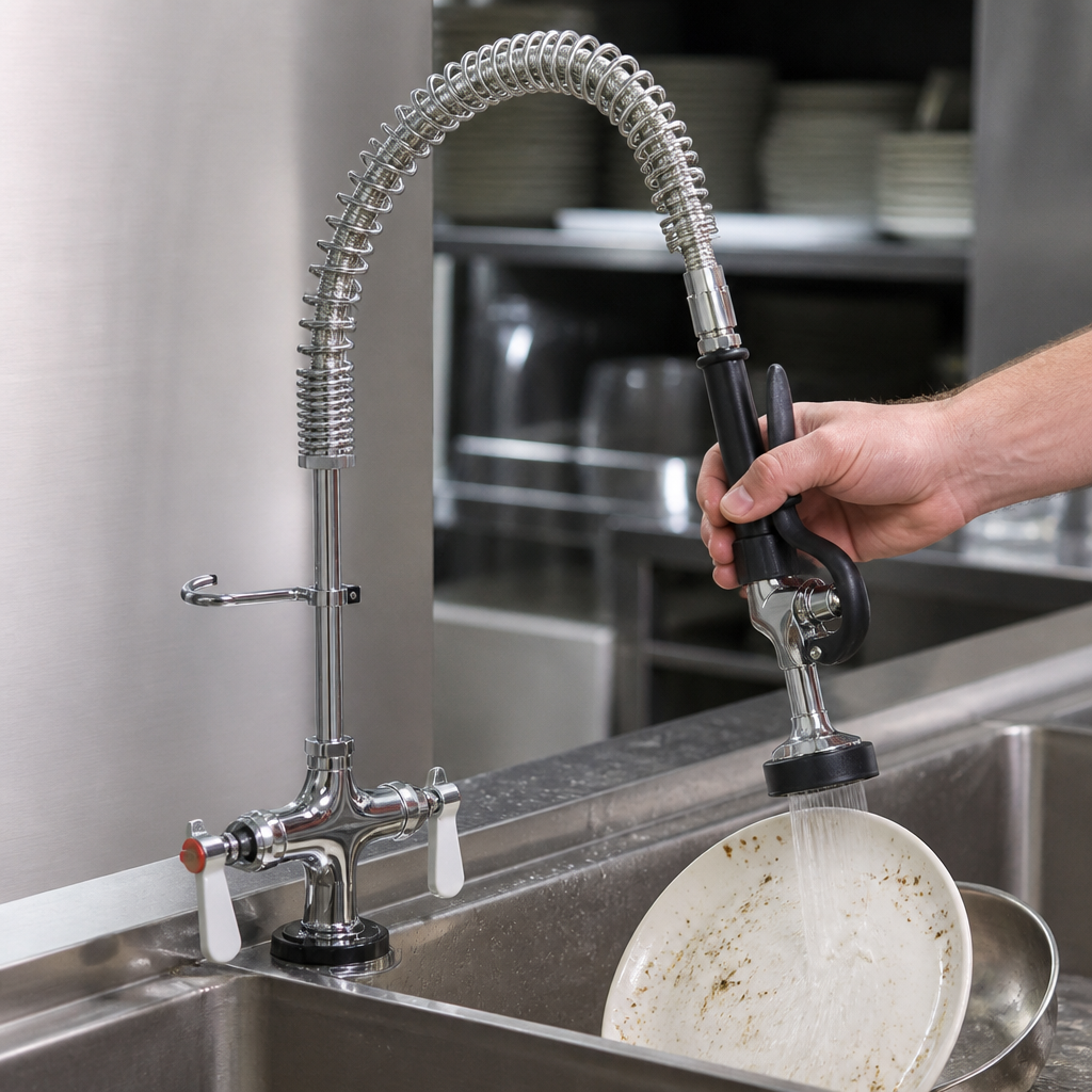 Commercial Mini Pre-Rinser Spray Tap with Restraining Hook