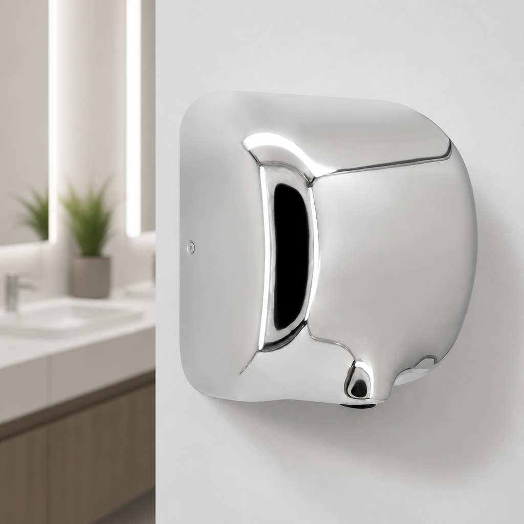 Commercial Hand Dryer Polished Chrome High-Speed 1.8kW