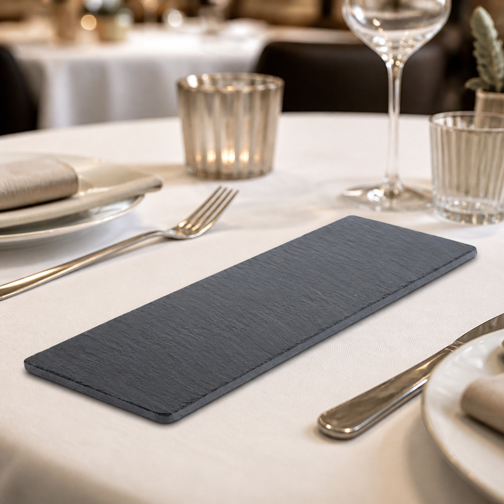 Commercial Slate Rectangular Platters 280x100mm 2 Pack