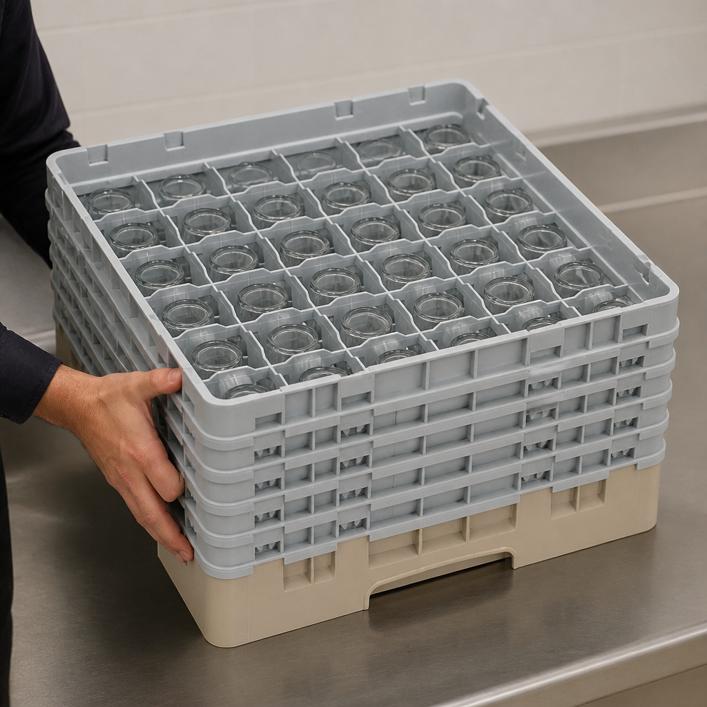 Commercial Glass Rack with 36 Compartments for Glassware