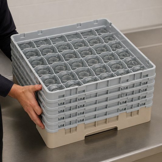 Commercial Glass Rack 36 Compartments Max Height 257mm