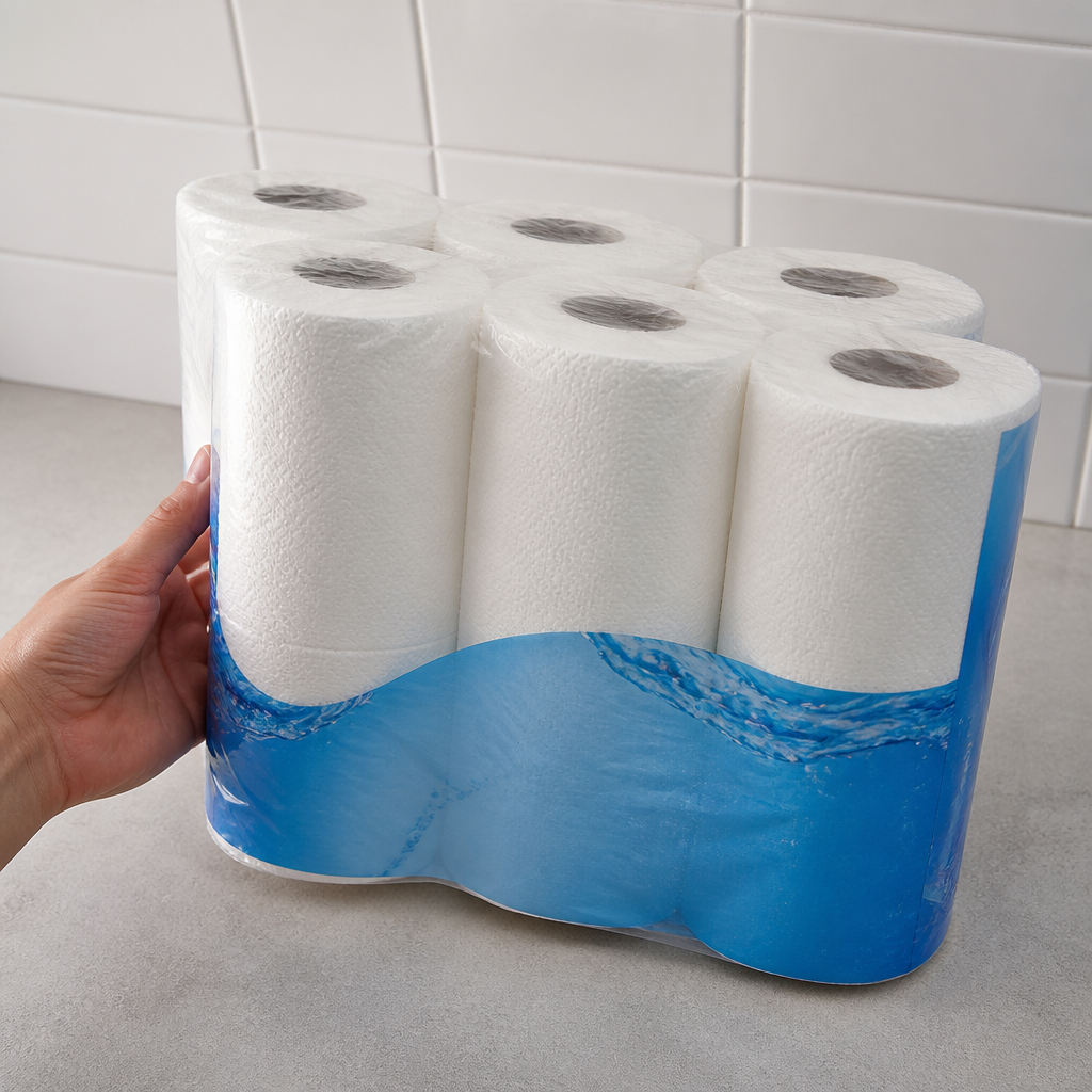Commercial 2-Ply Kitchen Roll 22m Length - 6 Pack