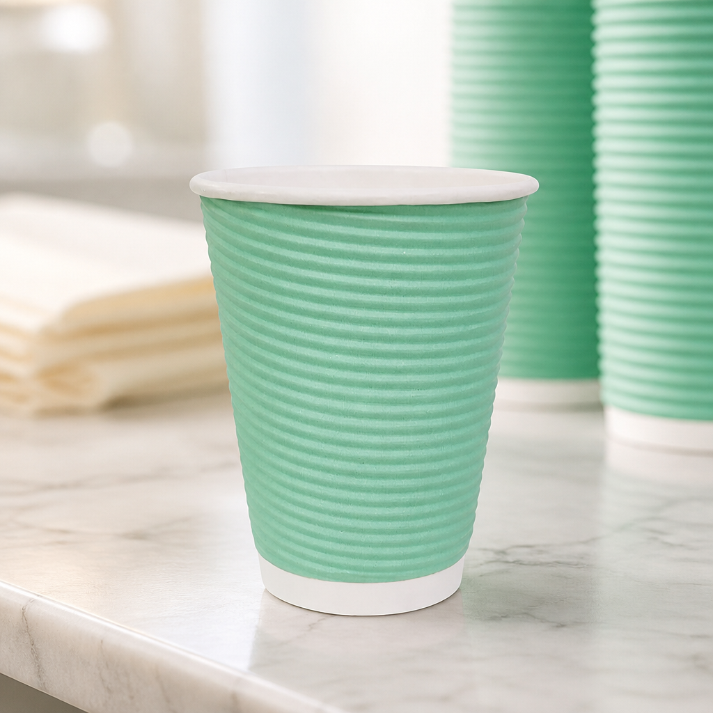 Commercial Disposable Coffee Cups 225ml Turquoise 500 Pack