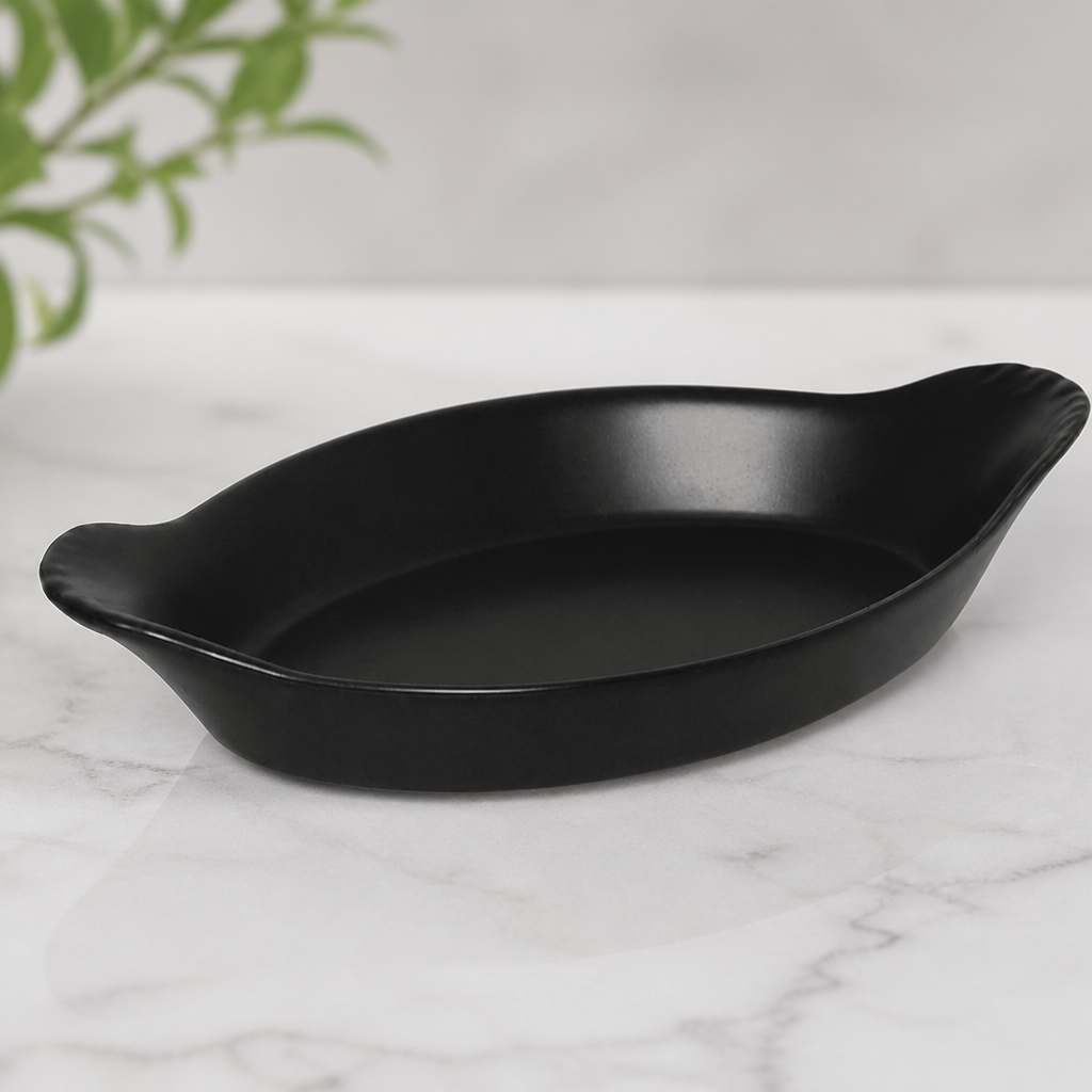 Commercial Stoneware Tapas Dishes 215ml Black 6 Pack