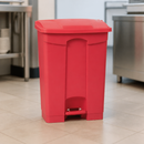 Commercial 65L Pedal Bin Red for Hygienic Waste Disposal