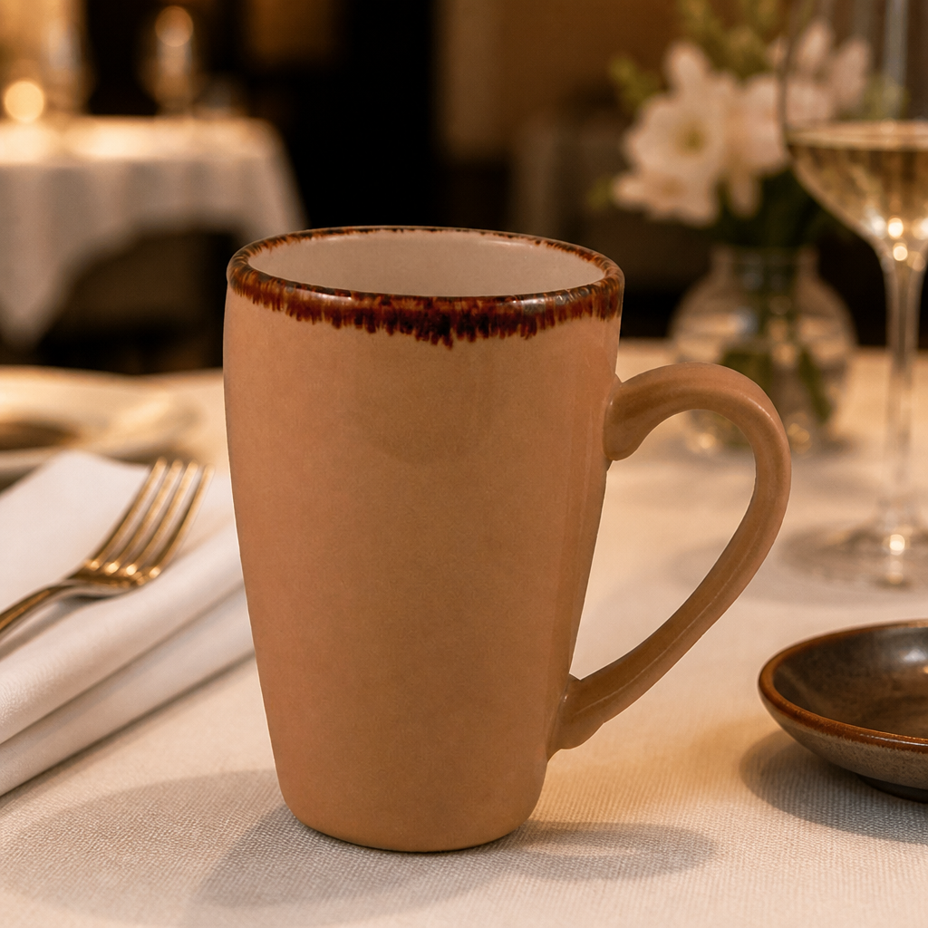 Commercial 285ml Quench Mugs in rustic wheat finish, 24 pack