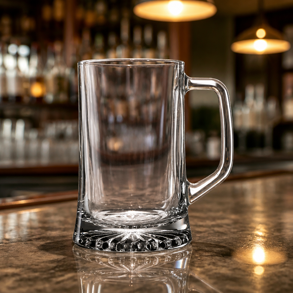 Commercial Beer Mugs 680ml Clear Glass Tankards 6 Pack