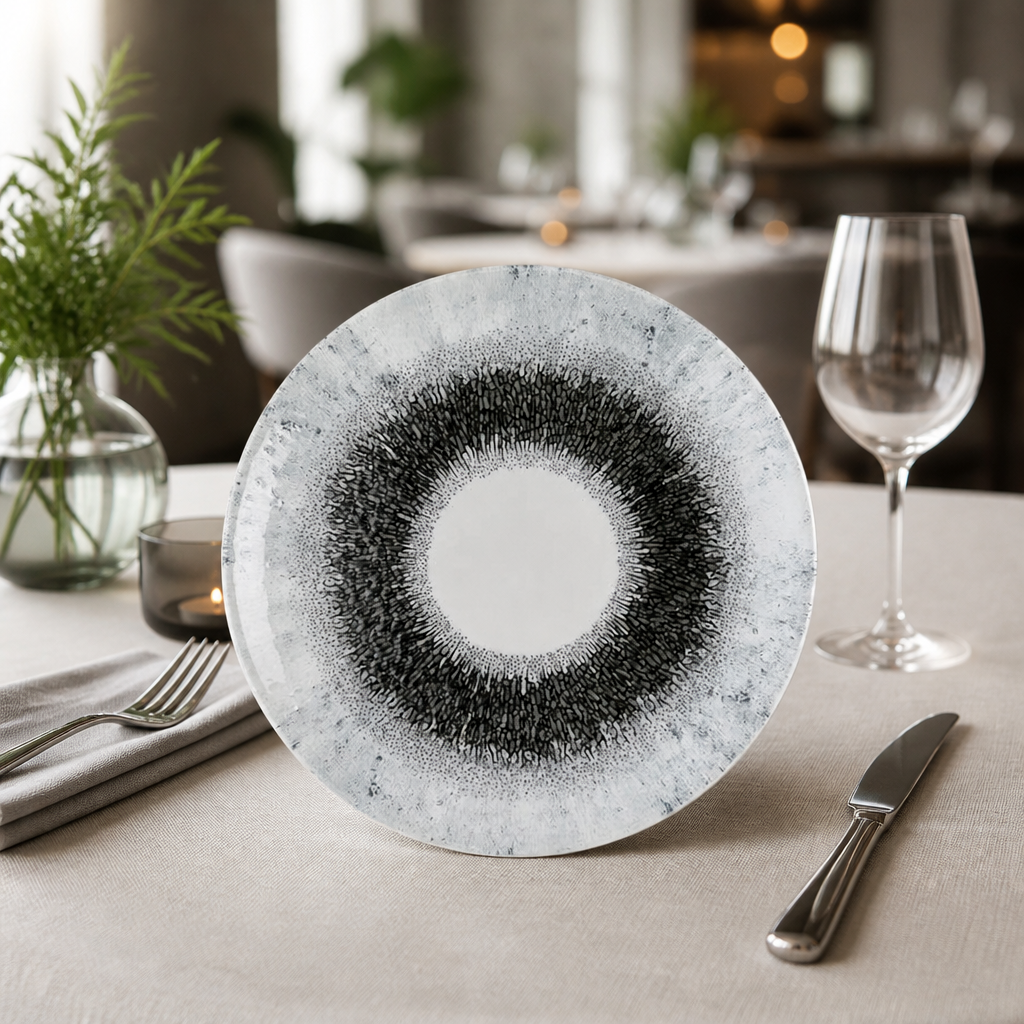 Commercial Coupe Plates 260mm Quartz Black Super Vitrified 12 Pack