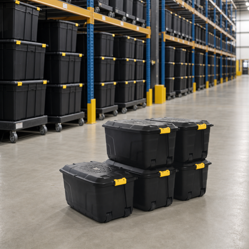 145L Heavy Duty Wheeled Storage Boxes – Pack of 5