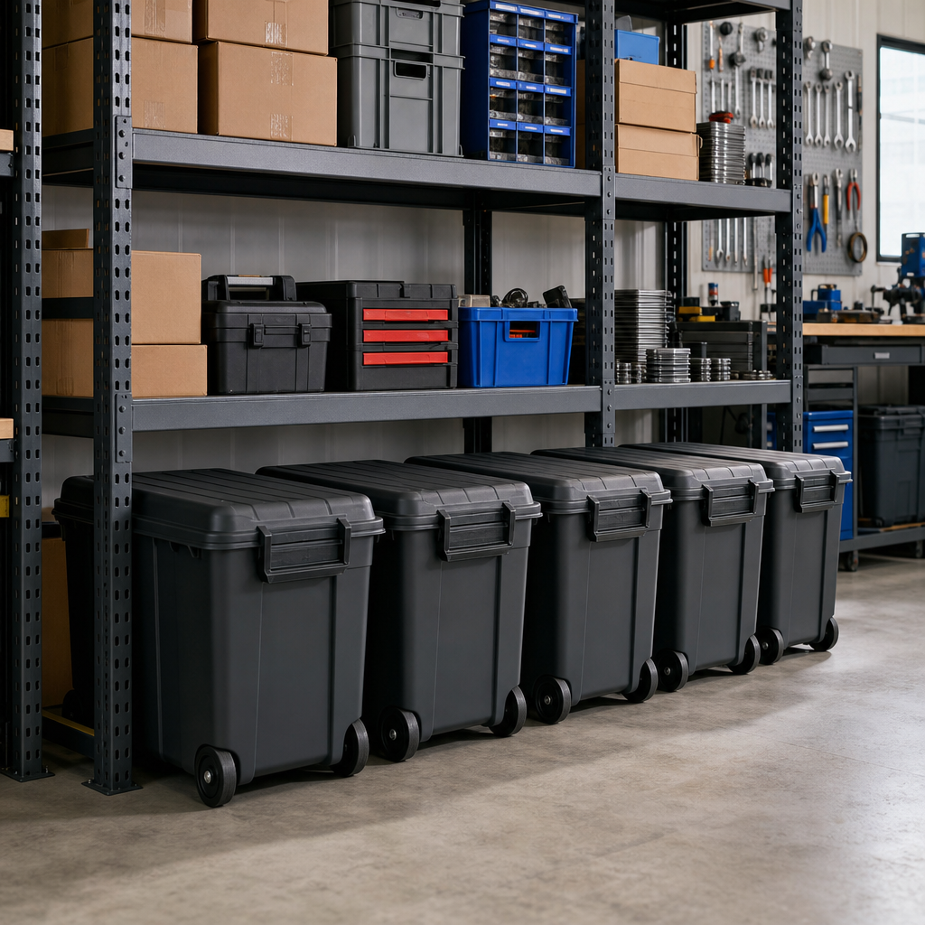 145L Heavy Duty Wheeled Storage Boxes – Pack of 5