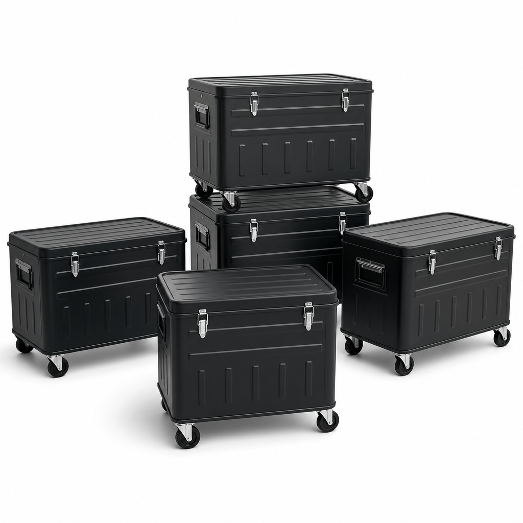145L Heavy Duty Wheeled Storage Boxes – Pack of 5