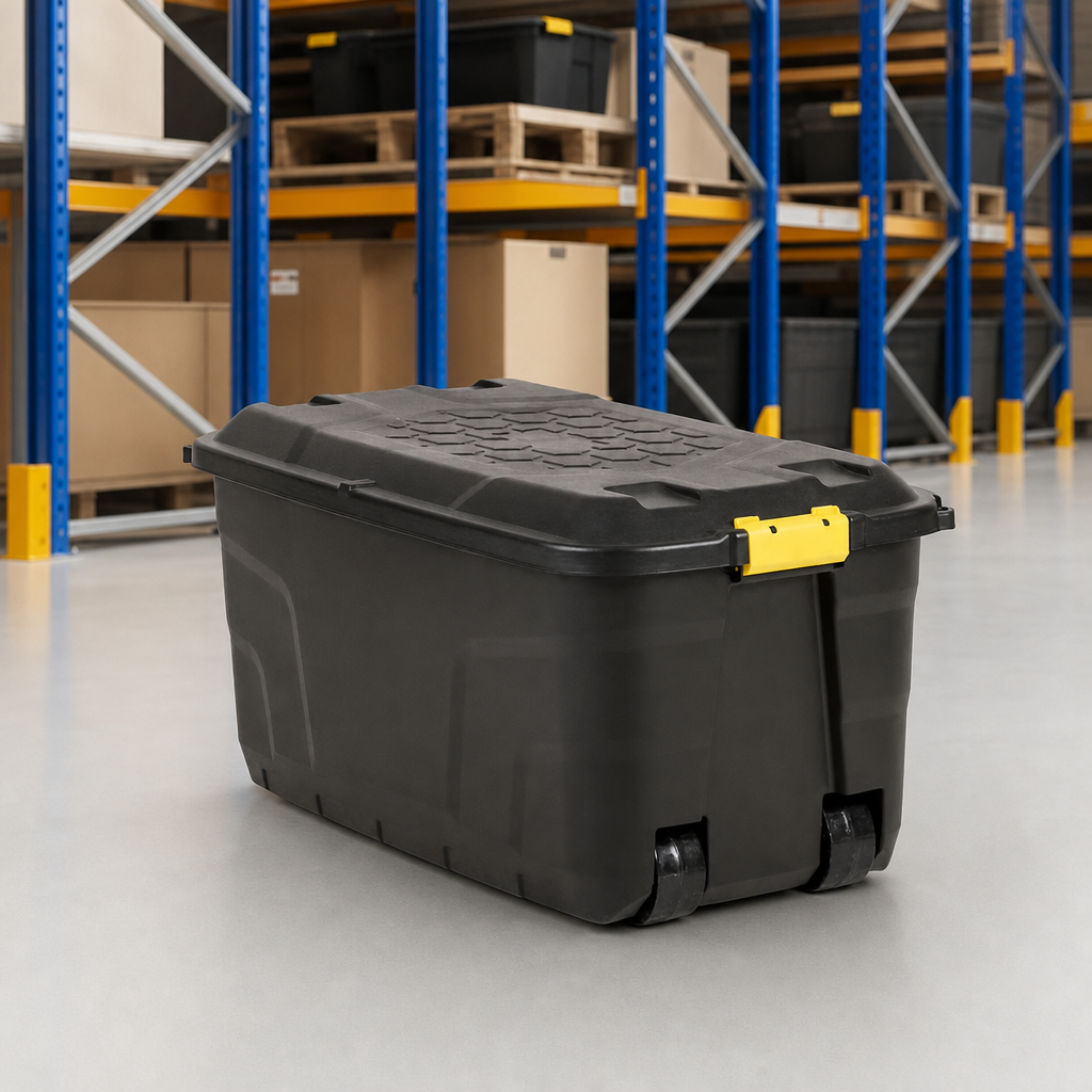 145L Plastic Storage Box with Wheels