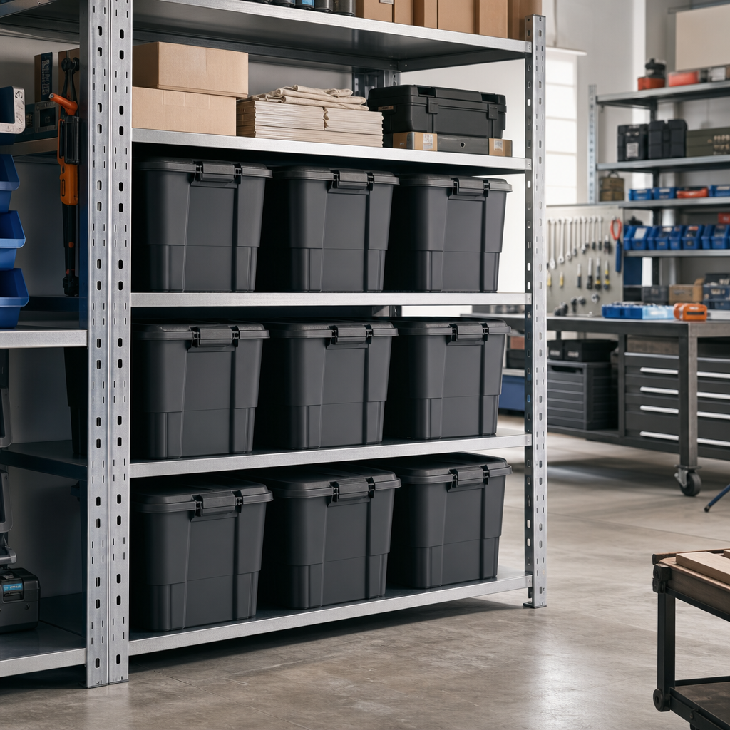 145L Stackable Plastic Storage Boxes With Lids