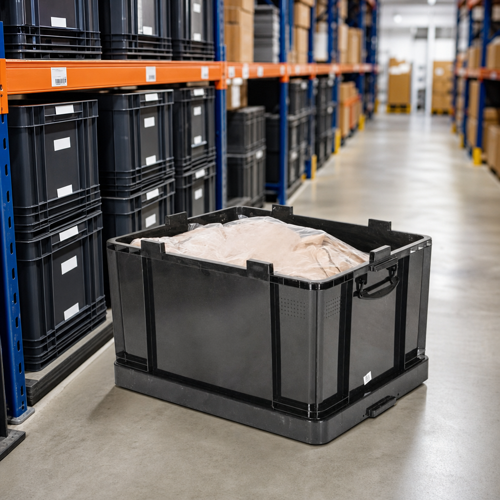 145L Stackable Plastic Storage Boxes With Lids