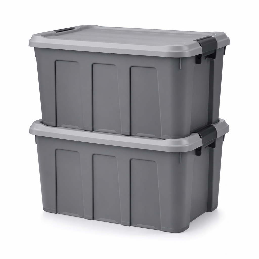 145L Stackable Plastic Storage Boxes With Lids