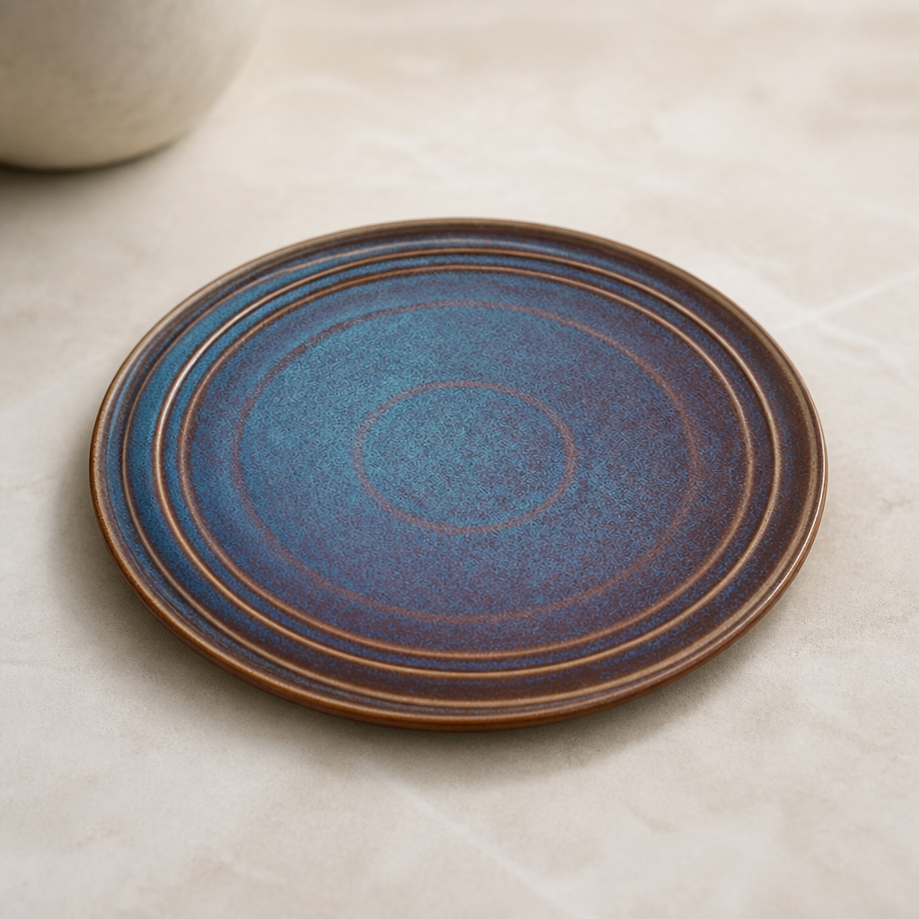 Commercial Iridescent Flat Round Dinner Plates 270mm 4 Pack