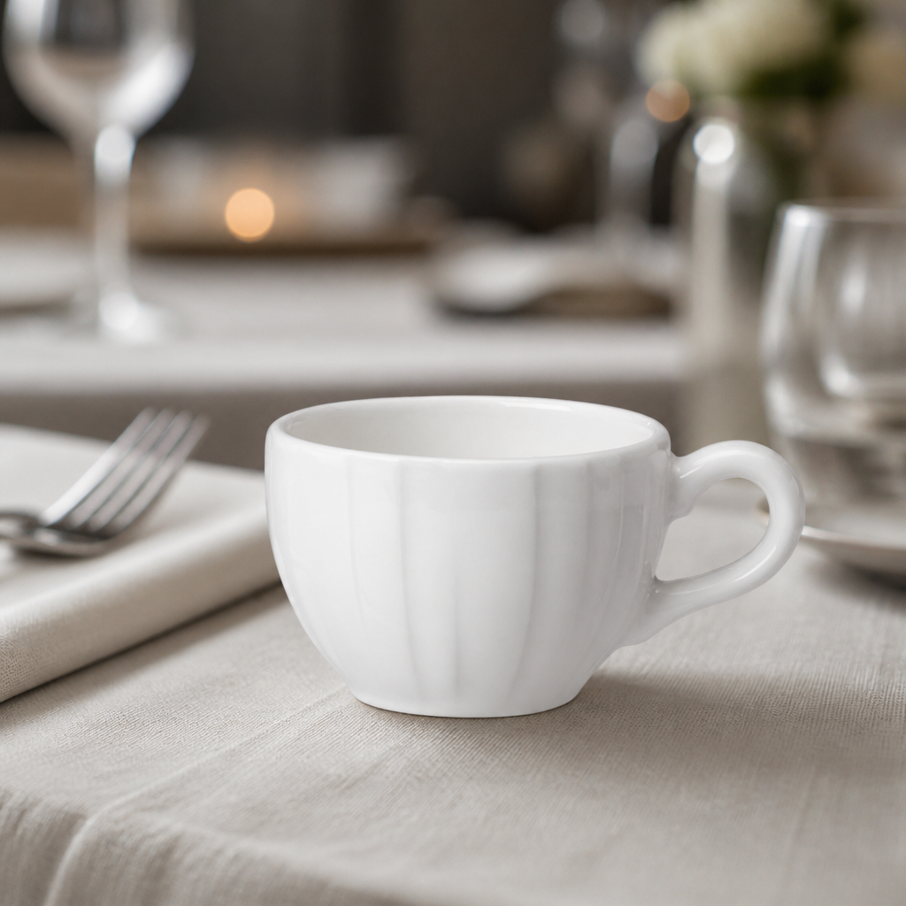 Set of 12 Commercial Ceramic Cups 85ml Dishwasher Safe